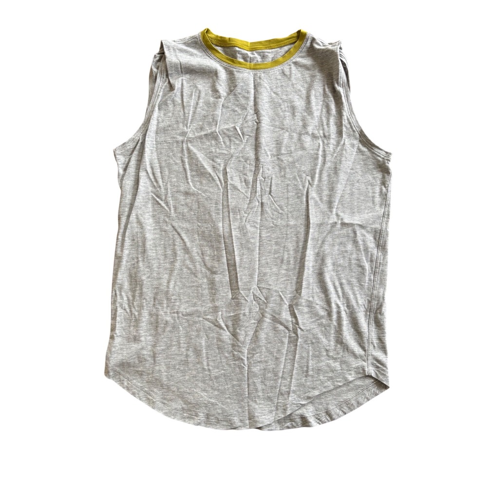 Lululemon Brunswick Muscle Tank 20" p2p size 10 Light Grey / Golden Lime Green